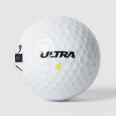 Personalisierter Name Gold und Navy Blue Golfball (Logo)