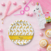 Personalisierter Name: Golden Retriever Hunde Pappteller (Party)