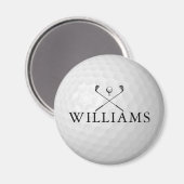 Personalisierter Name Golf Ball und Clubs Magnet (Vorderseite/Rückseite)