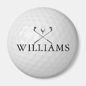 Personalisierter Name Golf Ball und Clubs Magnet (Vorne)
