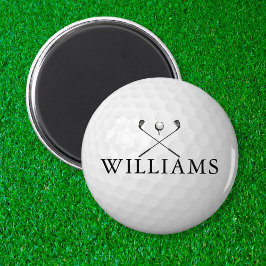 Personalisierter Name Golf Ball und Clubs Magnet