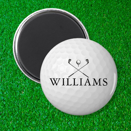 Personalisierter Name Golf Ball und Clubs Magnet