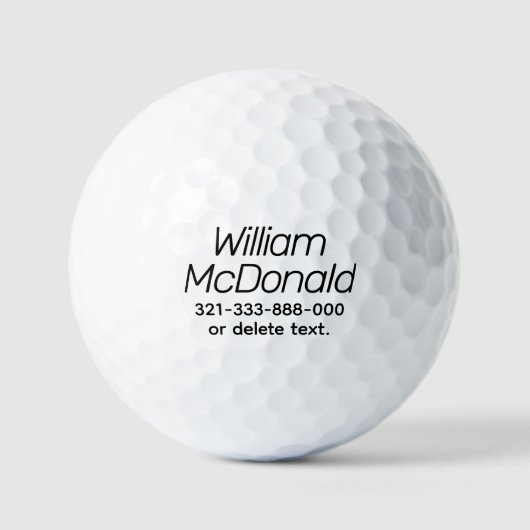 Personalisierter Name Golf Balls Template ANZEIGEN Golfball (Vorderseite)
