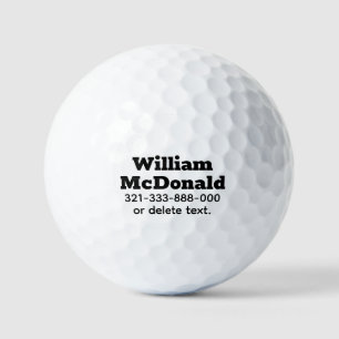 Personalisierter Name Golf Balls Vorlage BOLD 22 Golfball