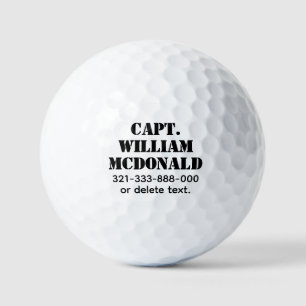 Personalisierter Name Golf Balls Vorlage BOLD 28 Golfball
