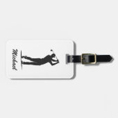 Personalisierter Name Golf Player Golfer Golfspiel Gepäckanhänger (Vorderseite horizontal)