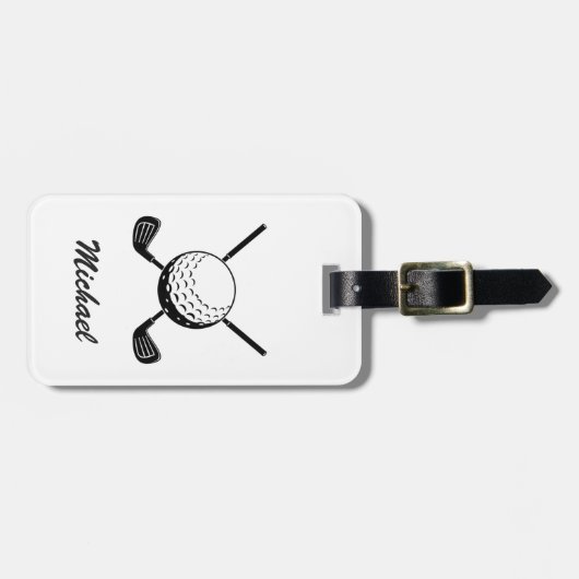 Personalisierter Name Golf Player Golfer Golfspiel Gepäckanhänger (Vorderseite horizontal)