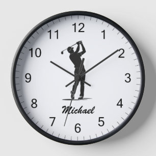 Personalisierter Name Golf Player Golfer Golfspiel Uhr