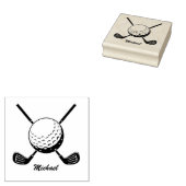 Personalisierter Name Golf Stick Golfer Golfspiele Gummistempel (Stempel)