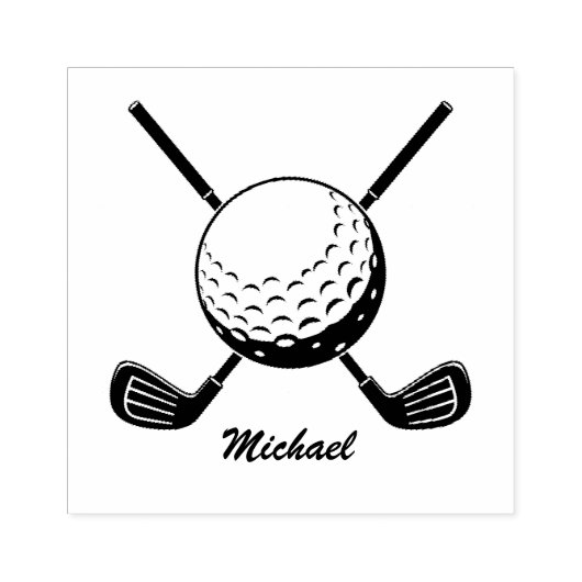 Personalisierter Name Golf Stick Golfer Golfspiele Gummistempel (Prägung)