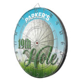 Personalisierter NAME Golfer Golf Pro Ball 19. Loc Dartscheibe (Vorderseite rechts)