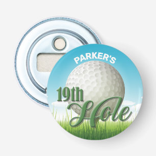Personalisierter NAME Golfer Golf Pro Ball 19. Loc Flaschenöffner