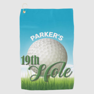 Personalisierter NAME Golfer Golf Pro Ball 19. Loc Golfhandtuch