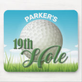 Personalisierter NAME Golfer Golf Pro Ball 19. Loc Mousepad (Vorne)