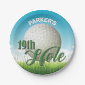 Personalisierter NAME Golfer Golf Pro Ball 19. Loc Pappteller (Vorderseite)