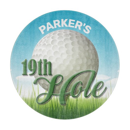 Personalisierter NAME Golfer Golf Pro Ball 19. Loc Schneidebrett (Vorderseite)