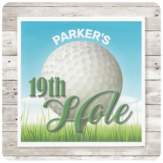 Personalisierter NAME Golfer Golf Pro Ball 19. Loc Serviette