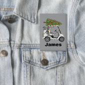 Personalisierter Name Golfer Weihnachten Golf Cart Button (Insitu)