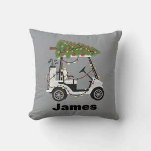 Personalisierter Name Golfer Weihnachten Golf Cart Kissen
