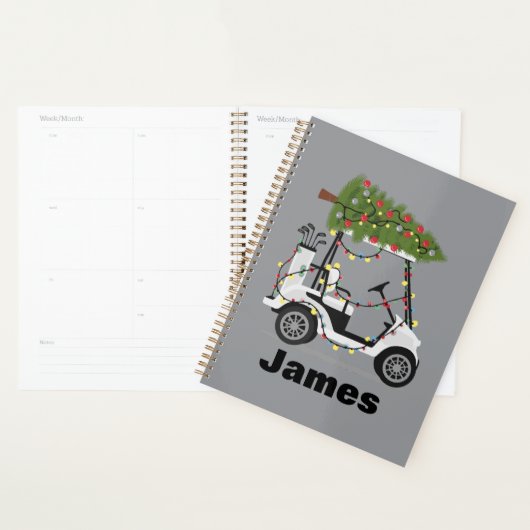 Personalisierter Name Golfer Weihnachten Golf Cart Planer (Anzeige)