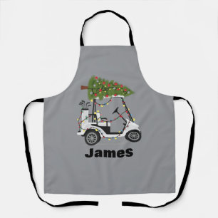 Personalisierter Name Golfer Weihnachten Golf Cart Schürze