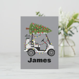 Personalisierter Name Golfer Weihnachten Golfwagen