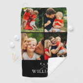 Personalisierter Name Golfklubs 4 Foto Collage Golfhandtuch (Insitu)