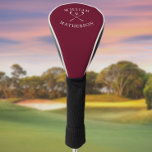 Personalisierter Name Golfklubs Burgund und Weiß Golf Headcover<br><div class="desc">Personalisieren Sie den Namen in klassischer Typografie,  um ein einzigartiges Golfgeschenk zu schaffen und für jeden Golfer zu behalten. Entwickelt von Thisisnotme©</div>