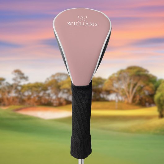 Personalisierter Name Golfklubs Dusty Rose Rosa Golf Headcover