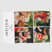 Personalisierter Name Golfklubs FotoCollage Golfhandtuch (Horizontal)
