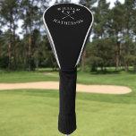 Personalisierter Name Golfklubs Schwarz/Weiß Golf Headcover<br><div class="desc">Personalisieren Sie den Namen in klassischer Typografie,  um ein einzigartiges Golfgeschenk zu schaffen und für jeden Golfer zu behalten. Entwickelt von Thisisnotme©</div>