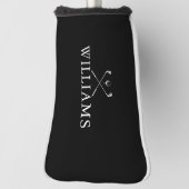 Personalisierter Name Golfklubs Schwarz/Weiß Golf Headcover (Rotieren 90)