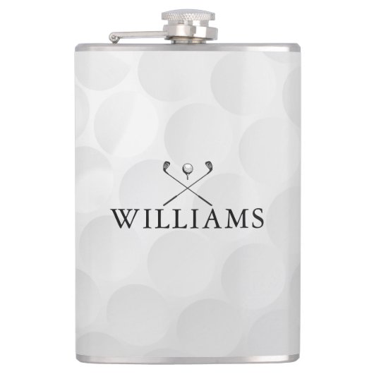 Personalisierter Name Golfklubs und Ball Flachmann (Vorderseite)