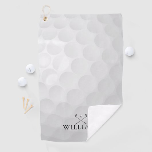 Personalisierter Name Golfklubs und Ball Golfhandtuch (Insitu)