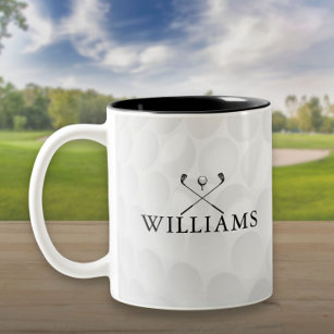 Personalisierter Name Golfklubs und Ball Zweifarbige Tasse
