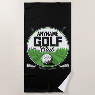 Personalisierter NAME Golfprofi Golfclub-Spieler Strandtuch