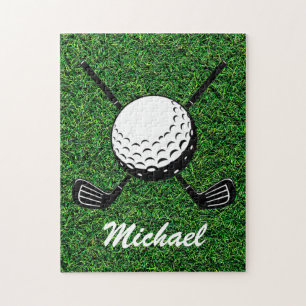 Personalisierter Name Golfschläger Kugel Golfer Go Puzzle
