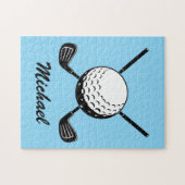 Personalisierter Name Golfschläger Kugel Golfer Go Puzzle (Horizontal)