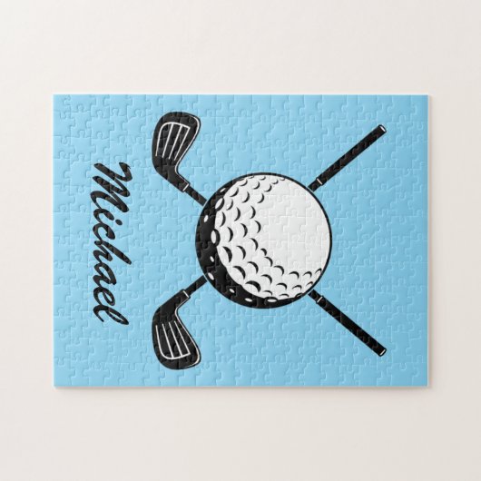 Personalisierter Name Golfschläger Kugel Golfer Go Puzzle (Horizontal)