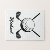 Personalisierter Name Golfschläger Kugel Golfer Go Puzzle (Horizontal)