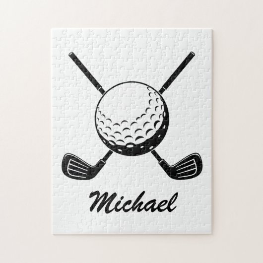 Personalisierter Name Golfschläger Kugel Golfer Go Puzzle (Vertikal)