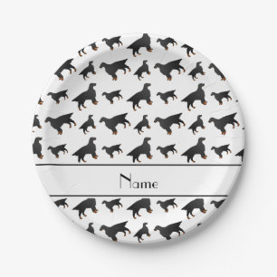 Personalisierter Name Gordon Setter Hunde Pappteller