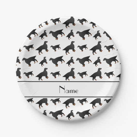 Personalisierter Name Gordon Setter Hunde Pappteller (Vorderseite)