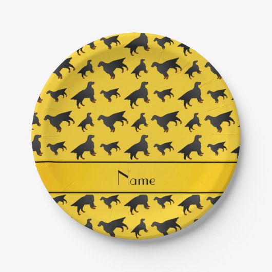 Personalisierter Name: Gordon Setter hunde Pappteller (Vorderseite)