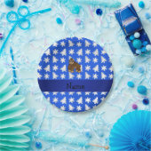 Personalisierter Name Gorilla Blue Schneeflocken Pappteller (Party)