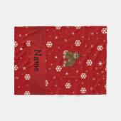 Personalisierter Name Gorilla Rote Schneeflocken Fleecedecke (Vorderseite (Horizontal))