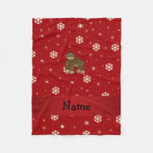 Personalisierter Name Gorilla Rote Schneeflocken Fleecedecke (Vorderseite)