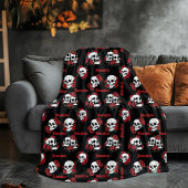 Personalisierter Name Gothic Skull & Rose Hallowee Fleecedecke