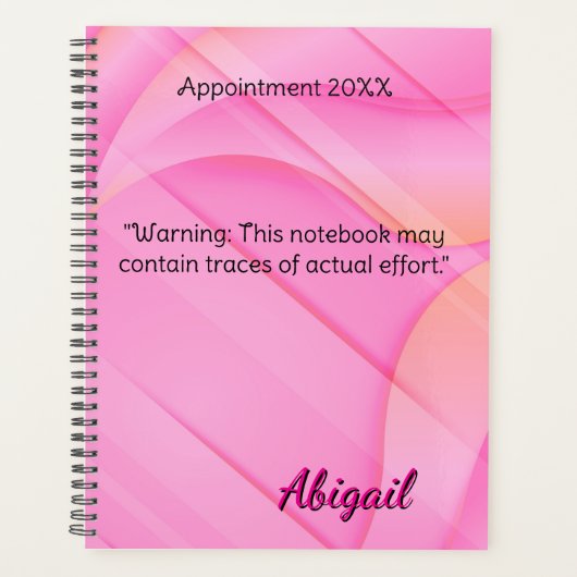 Personalisierter Name Gradient Pink Ernennung Planer (Vorderseite)