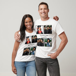 Personalisierter Name Graduate 4 FotoCollage T-Shirt